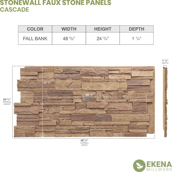 Cascade Stacked Stone, StoneWall Faux Stone Siding Panel
